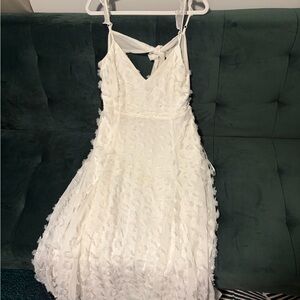 Lulu's White Textured Wedding Dress